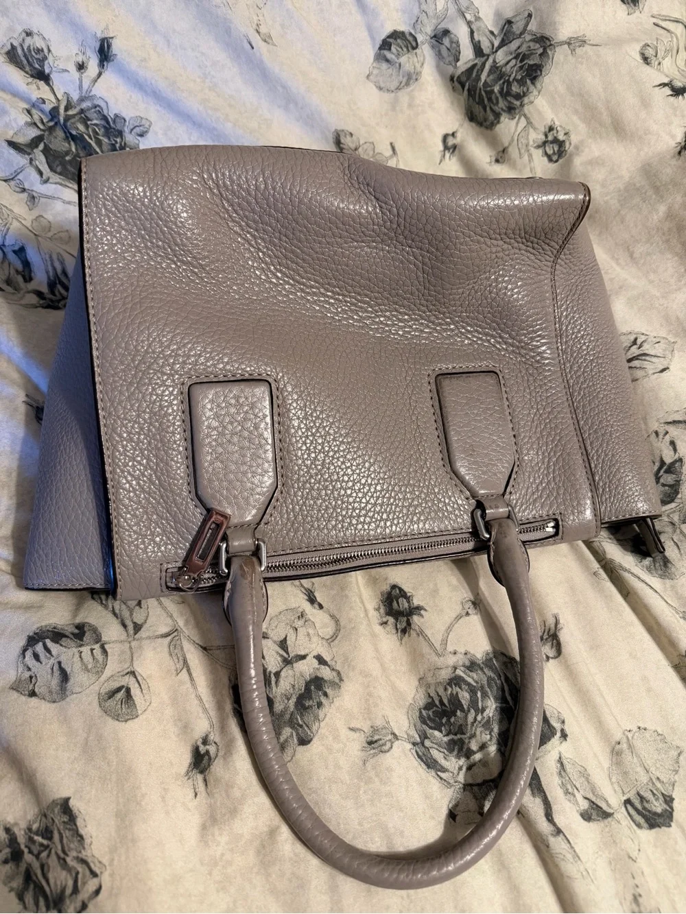 Michael Kors Pebbled Leather Satchel in Taupe